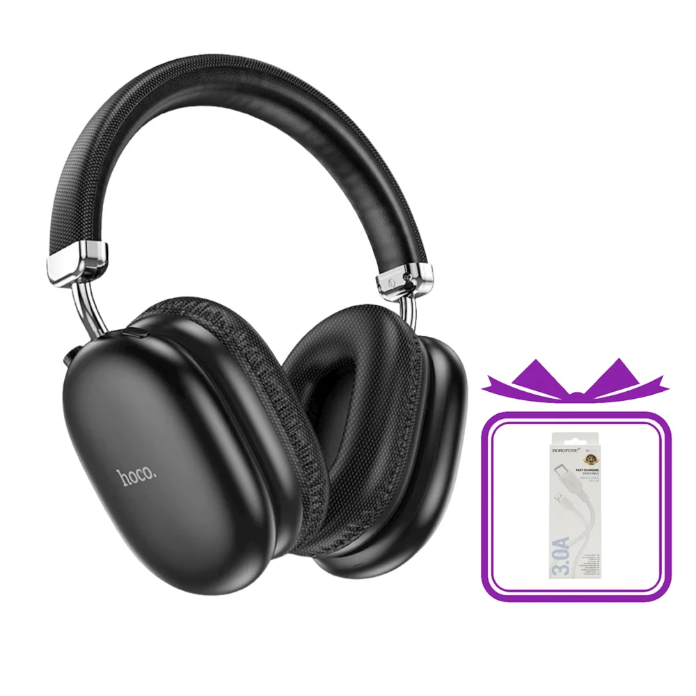 Simsiz qulaqlıq Hoco W35 Max Black - hədiyyə Enerji toplama üçün kabel