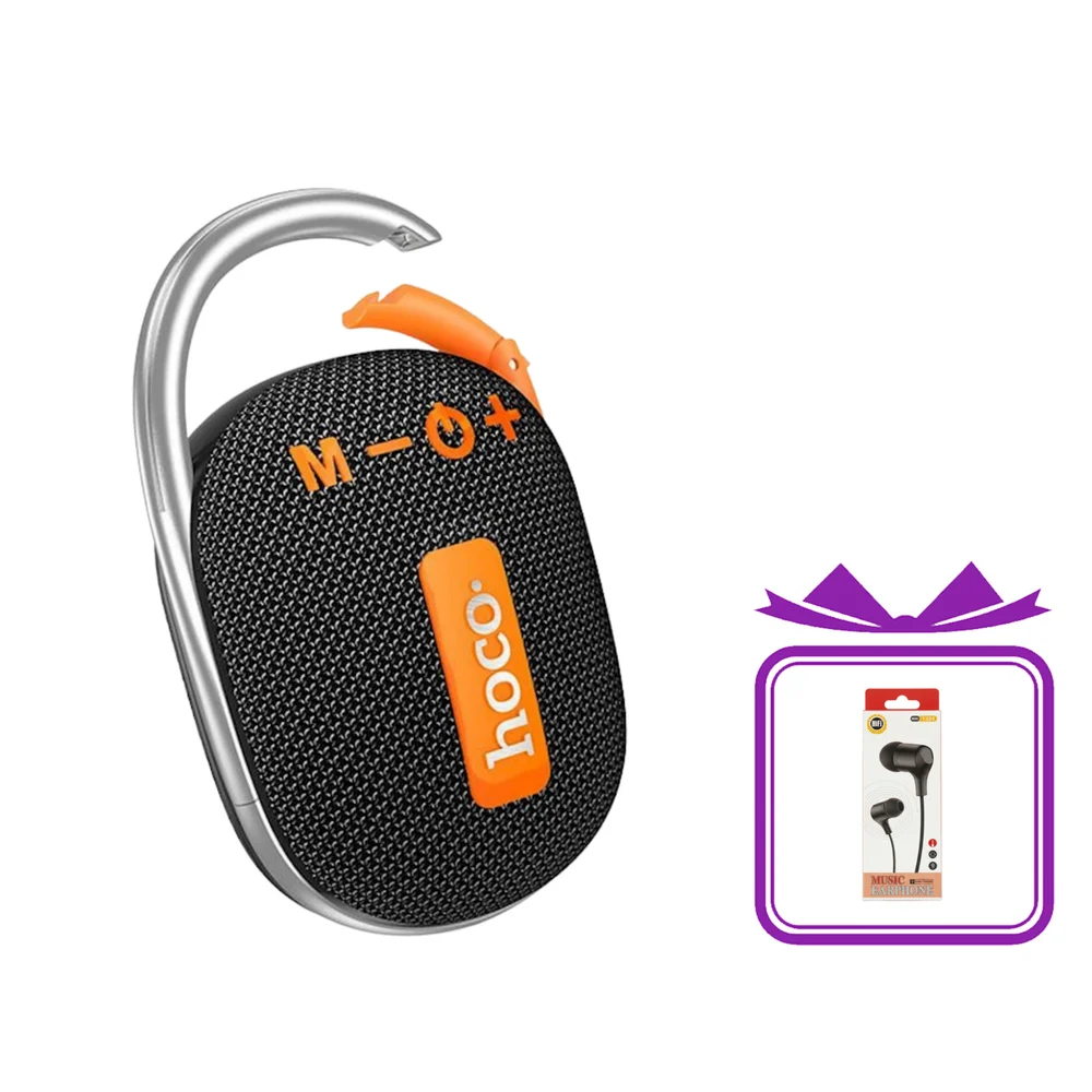 Hoco HC17 Black Portable Speaker - Gift Wired Earphones