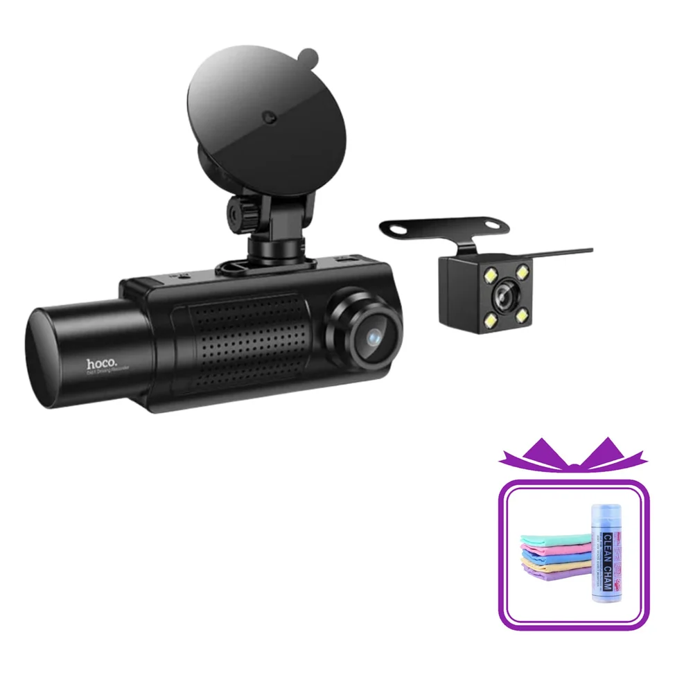 Hoco DI61 3 Camera Dash Cam and Gift Car Wiper