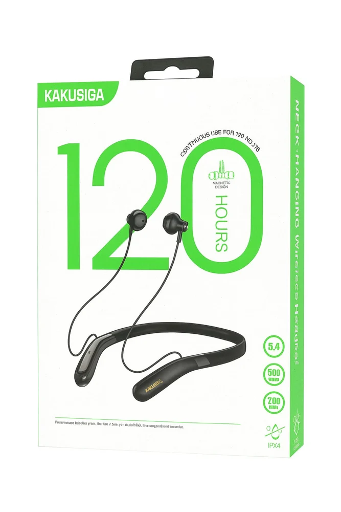Kakusiga Neckband Qulaqlıq, Bluetooth 5.4, 120 saat işləmə müddəti, maqnit dizayn, IPX4
