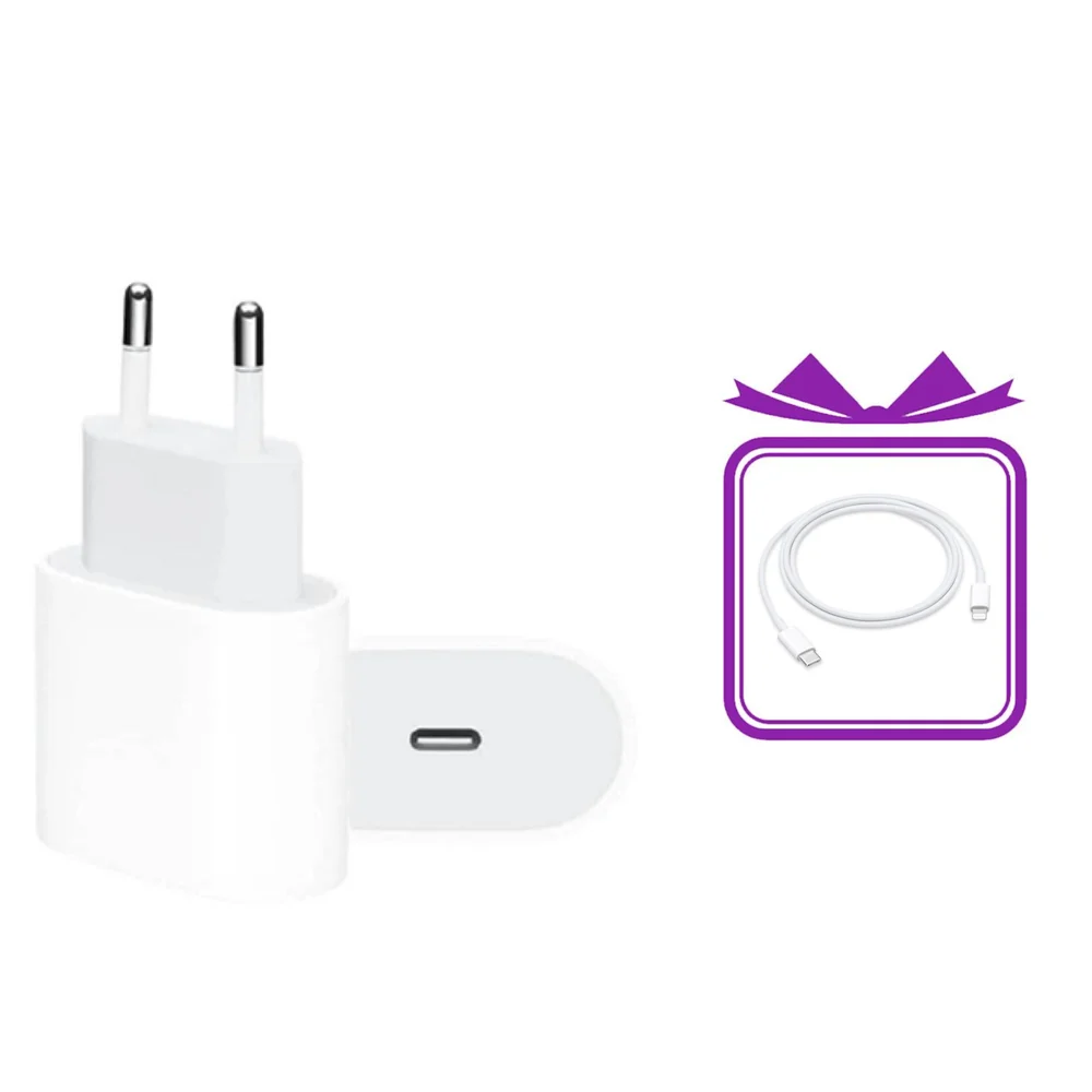 Устройство для сбора энергии 20W White + Подарочный кабель Type-C to Lightning White