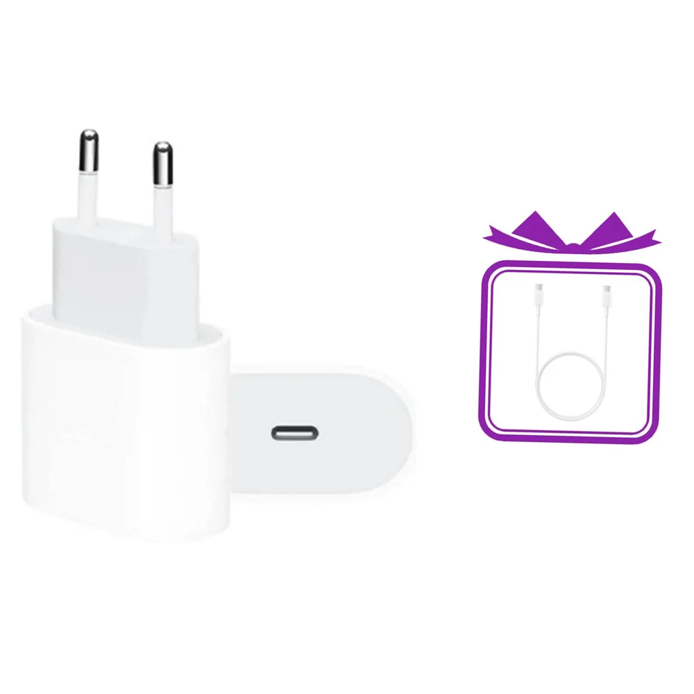 Power Collection Device 20W White + Gift Cable Type-C to Type-C White