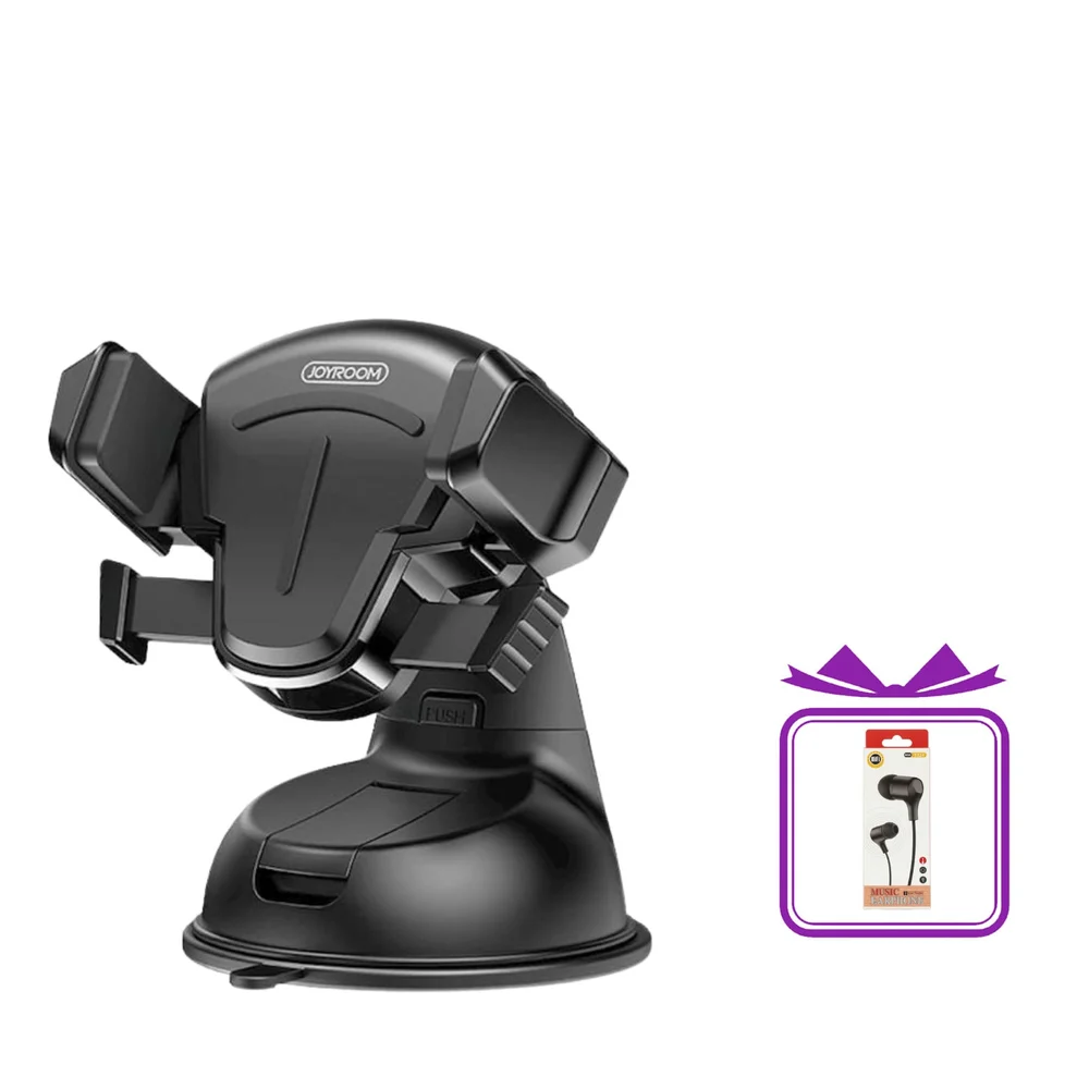 Car Holder Joyroom JR-OK2 Black + Wired Earphones