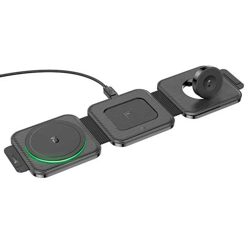 Wireless Charger Hoco CQ4 3in1 Black - 2