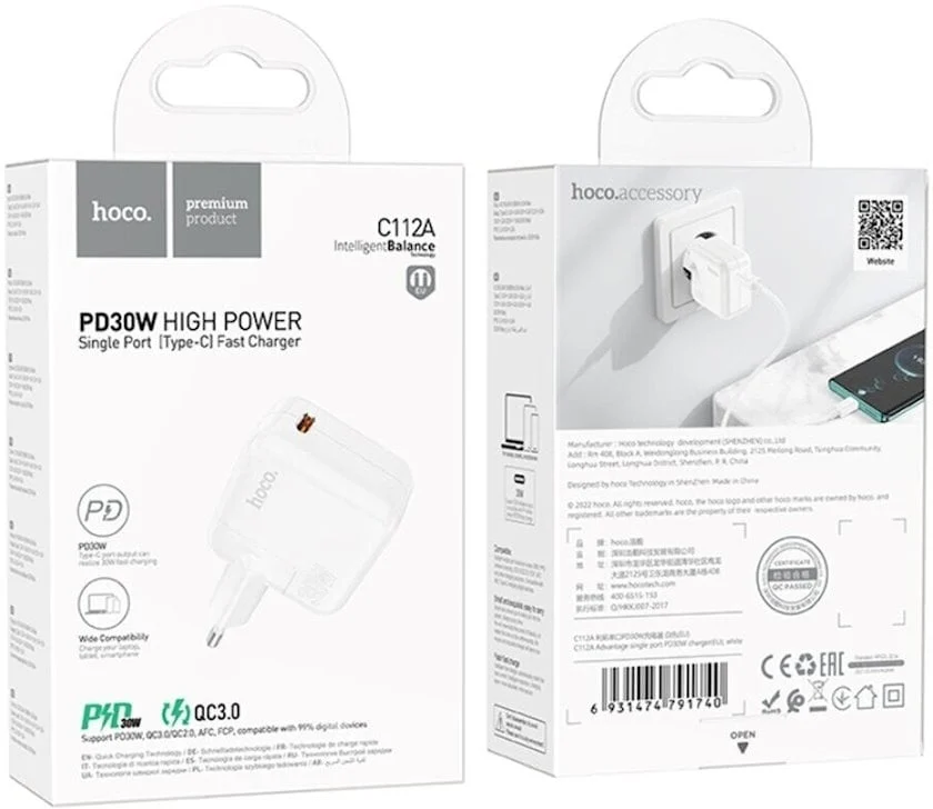 Adapter Hoco C112A 30W White - 2