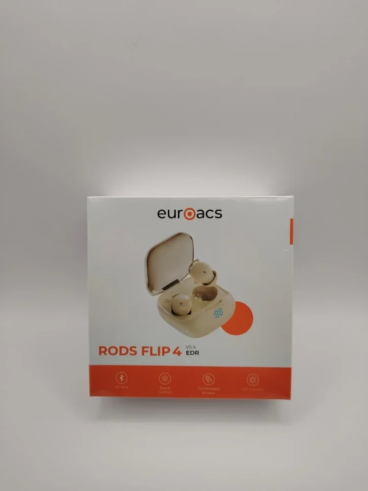 Wireless Earphone EUROACS Rods Flip 4, Type-C, In-Ear, Beige - Rods Flip 4 Beige