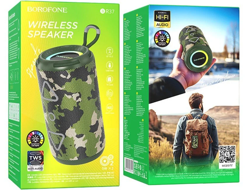 Taşınabilir hoparlör Borofone BR37 Green