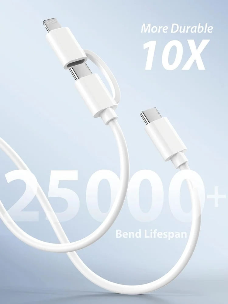 Кабель USB MQKJ32M USB -C to Type -C and Lightning 60W Charge 1M - 2