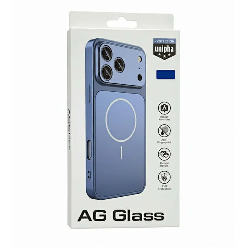 AG Glass Case for iPhone 15 Pro Max, Dark Blue