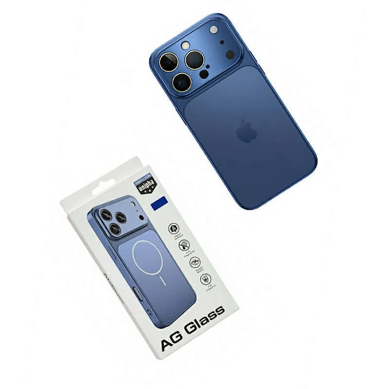 Чехол AG Glass для смартфона iPhone 15 Pro Max, тёмно-синий - 2
