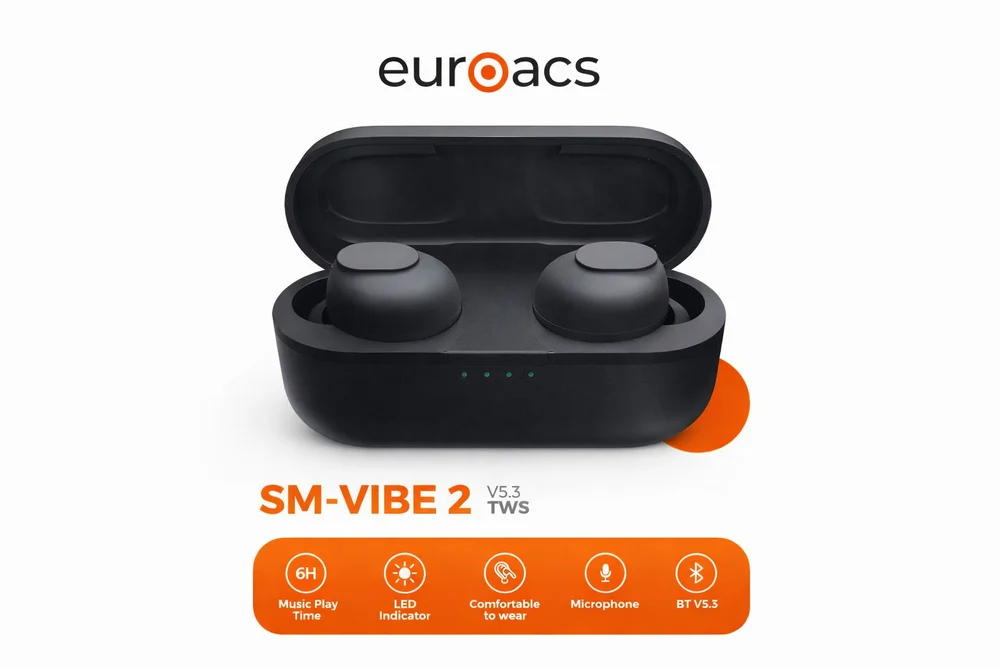 Kablosuz Kulaklık Euroacs SM-Vibe 2 Black