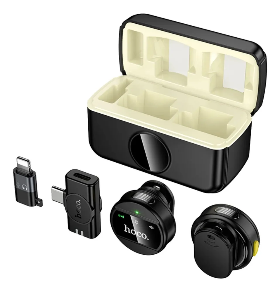 Mikrofon Hoco L22 ENC Magnetic Dual Wireless Lavalier Microphone Type-CLightning - 4