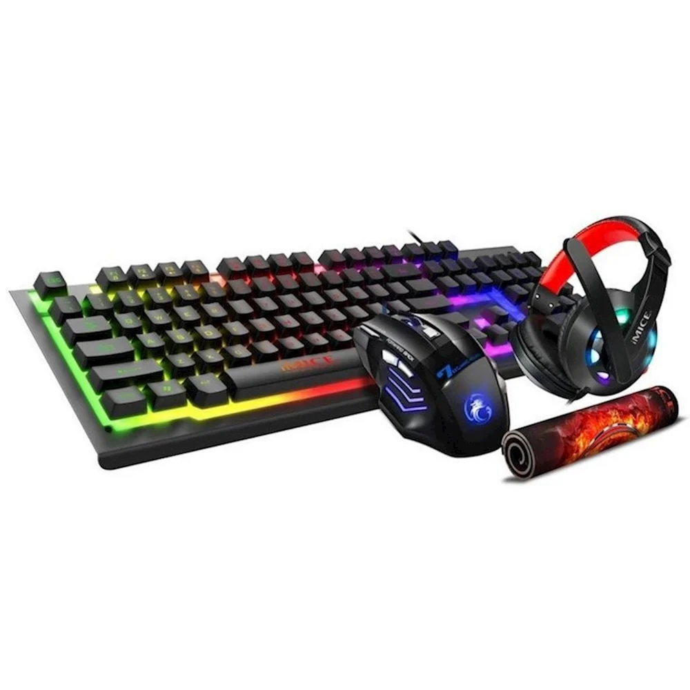 4 in 1 Set (Keyboard, Mouse, Headset, Mat) iMice GK-470