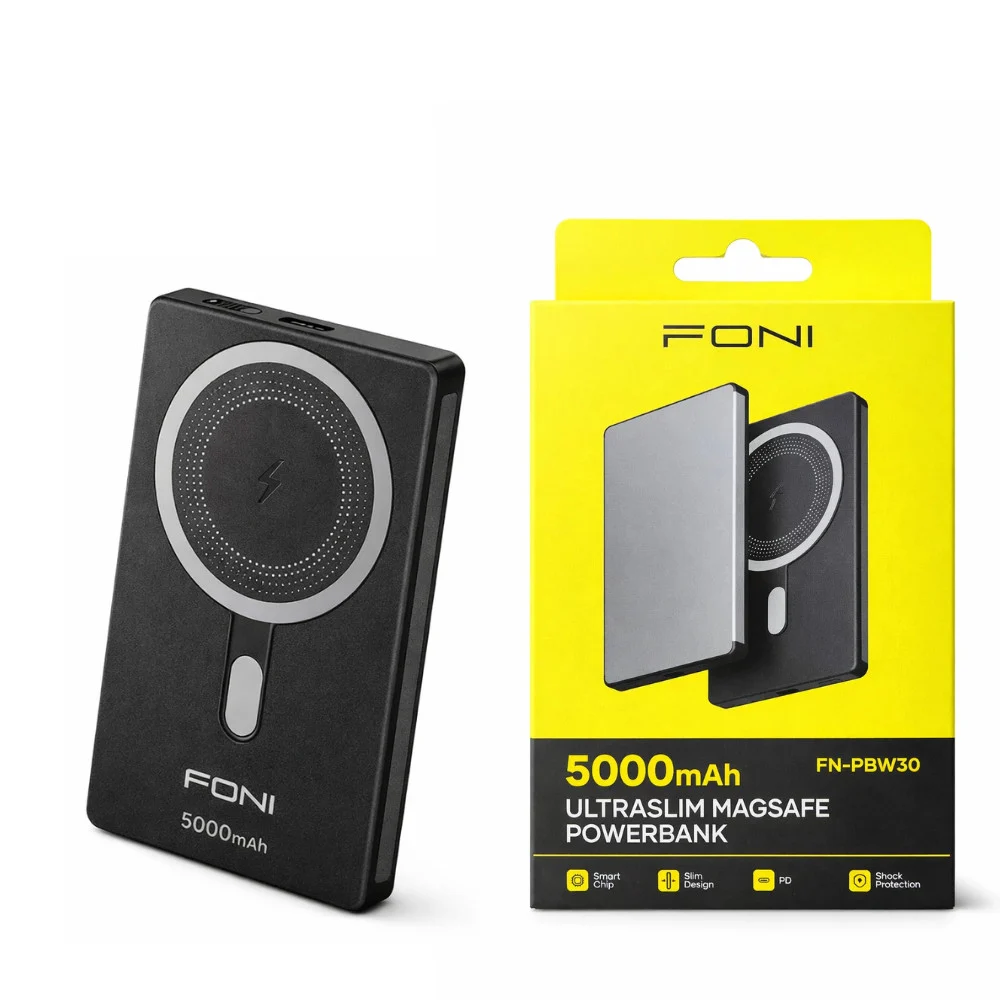 Dış Güç Bankası Foni FN-PBW30 MagSafe 5000 mAh Siyah