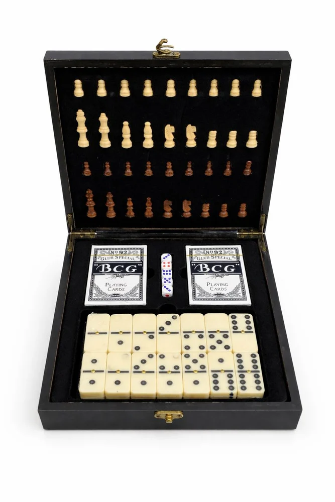 Chess + Cards + Domino (3-in-1), 26x24 cm