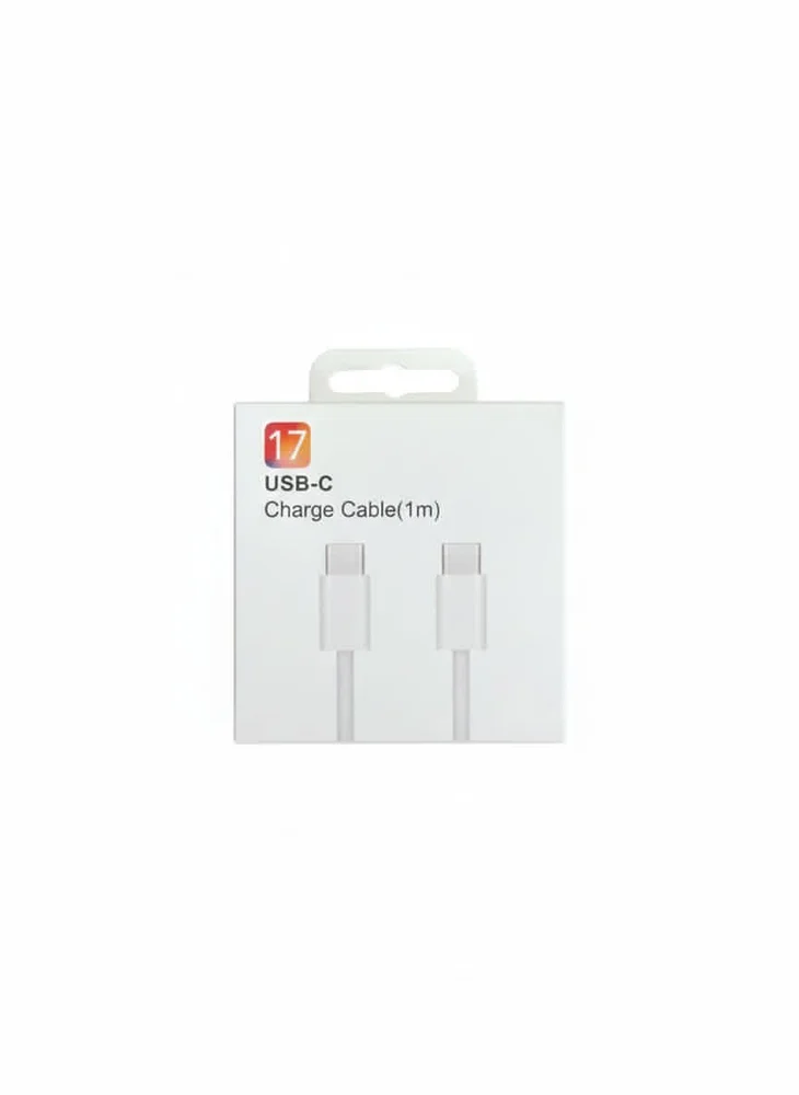 USB 17 Type-C to Type-C Cable, 1m, White