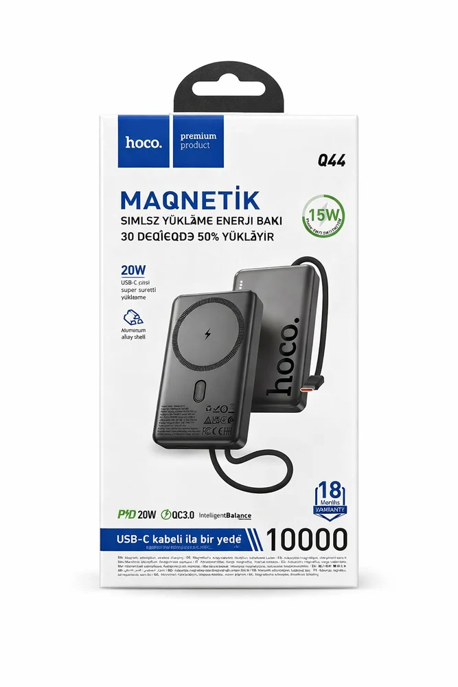 Внешний аккумулятор Hoco Q44 Powerbank 10000mAh 15W PD 20W, USB-C - 2