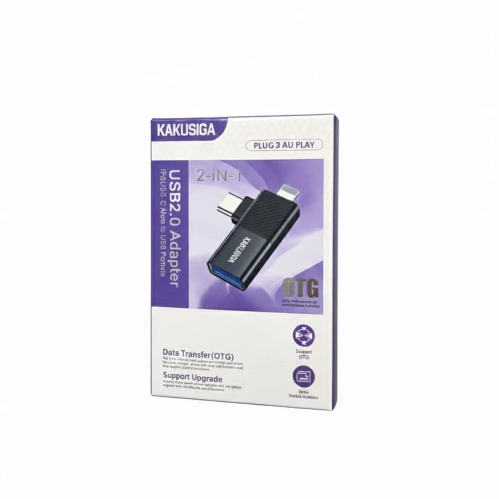 Kakusiga KSC-1410 USB'den Lightning-Type-C 2in-1 Adaptör