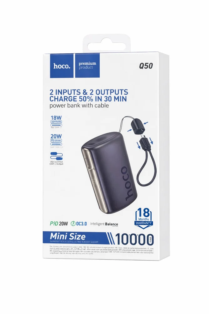Dış pil Hoco Q50 10000mAh Mini Gri