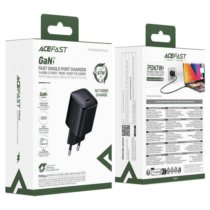 Сетевое зарядное устройство Acefast A134 GaN 67W USB-C