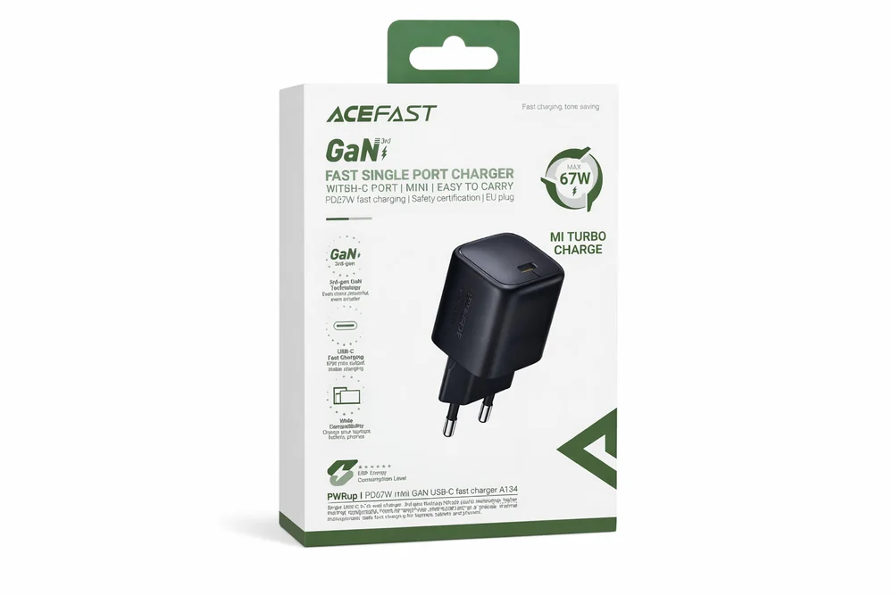 Адаптер ACEFAST GaN 67W USB-C Быстрая Зарядка A134_GS