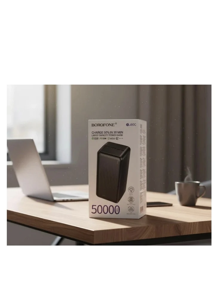 Taşınabilir şarj aleti Borofone BJ80C 50000 mAh, siyah - 5