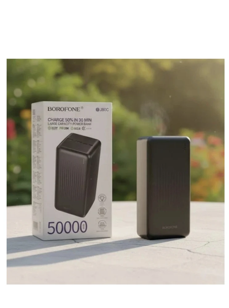 Taşınabilir şarj aleti Borofone BJ80C 50000 mAh, siyah - 6
