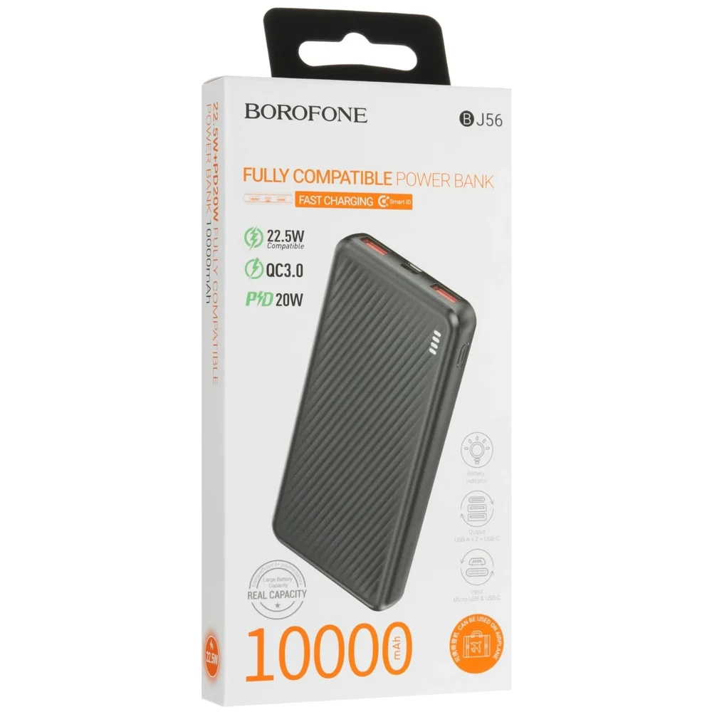 Dış pil Borofone BJ56 10000 mAh Siyah 22.5W