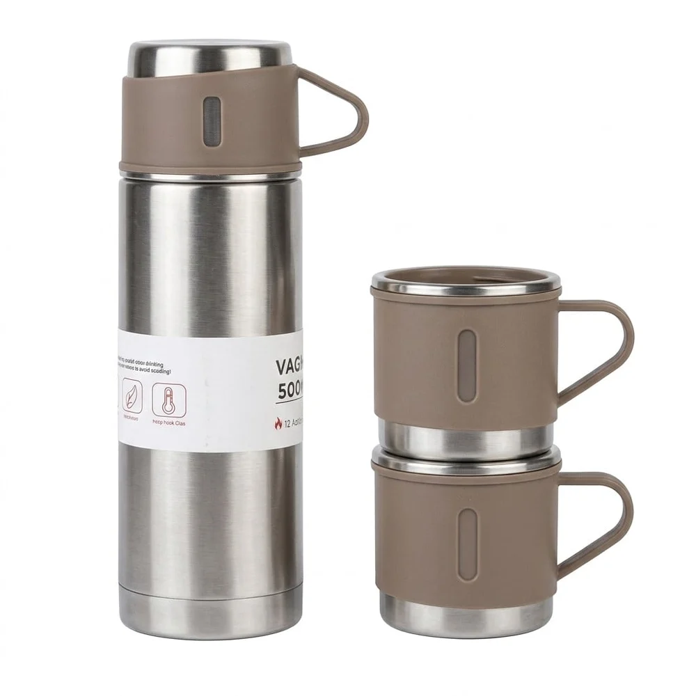 Thermos 3414, stainless steel, gray, 500 ml
