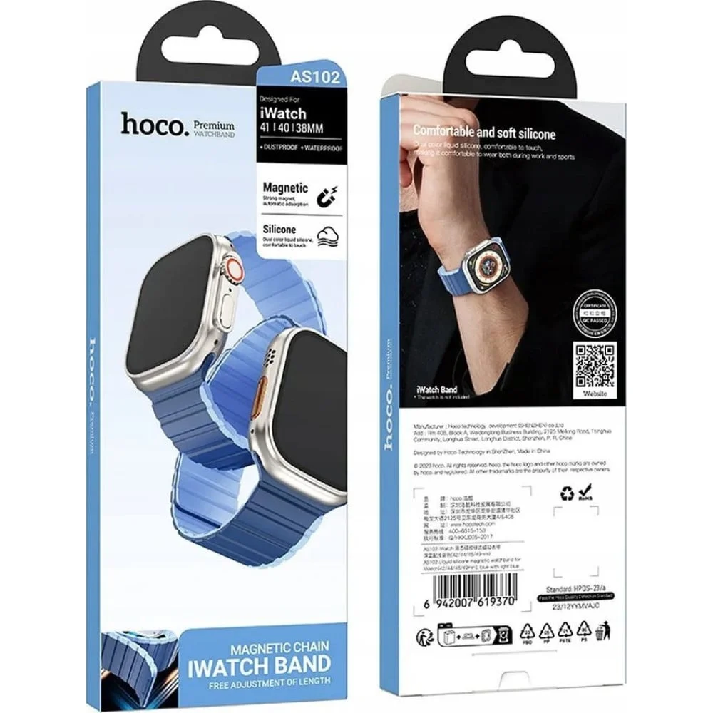 Hoco AS102 Watch Strap, Silicone, Blue - 2