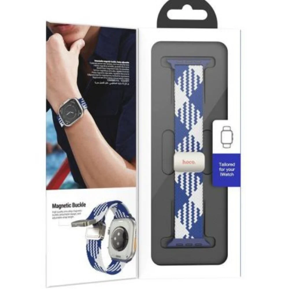 Watch Strap Hoco AS104, Silicone, White-Blue - 3