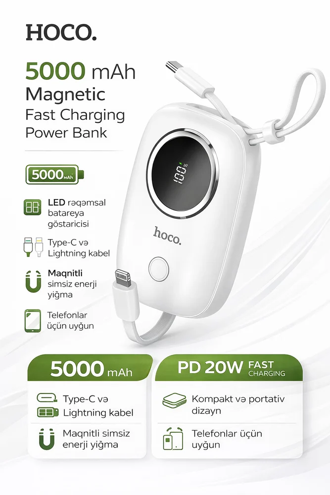 External battery Hoco CJ26 10000 mAh White - 2