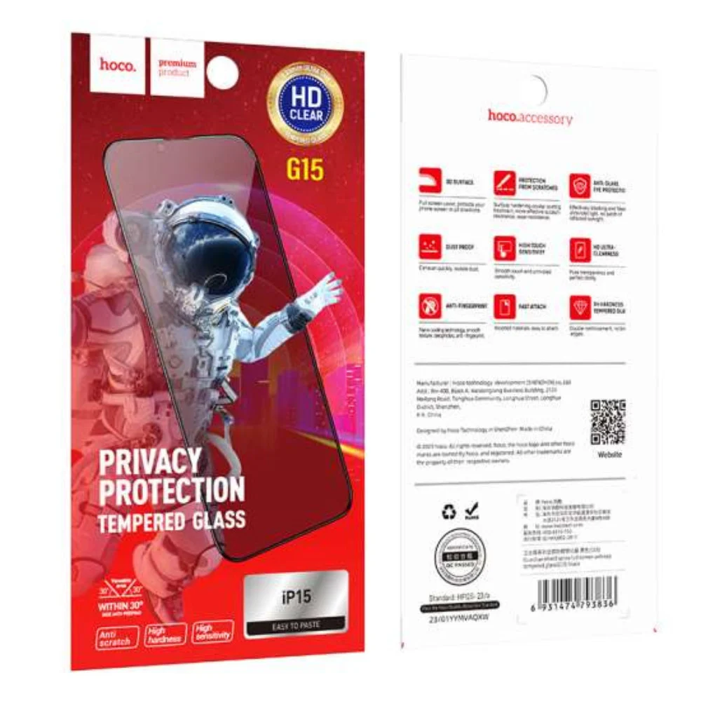Hoco G15 Tempered Glass for Apple iPhone 15 Pro Max - 2