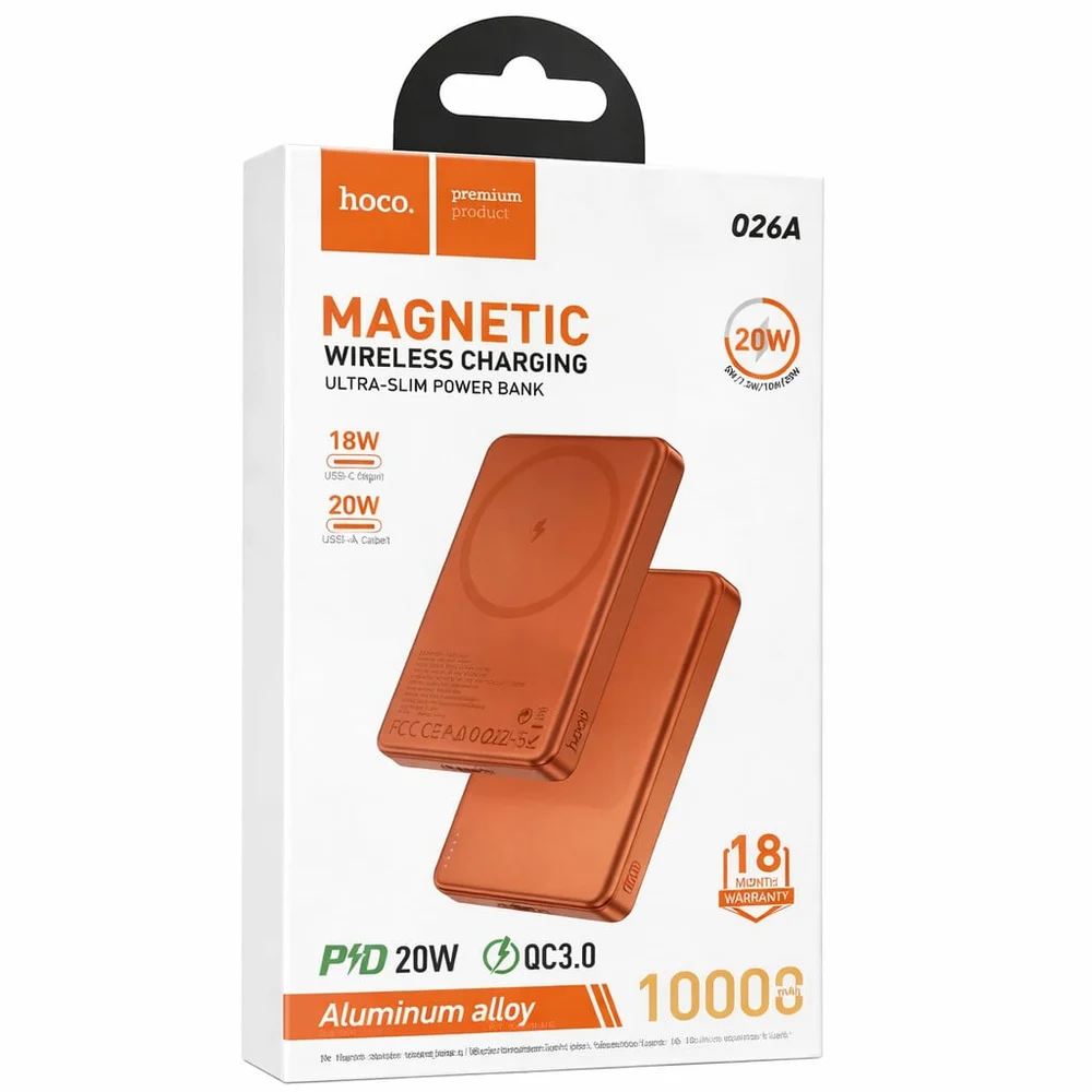 Hoco Q26A 10000 mAh 20W Turuncu Powerbank