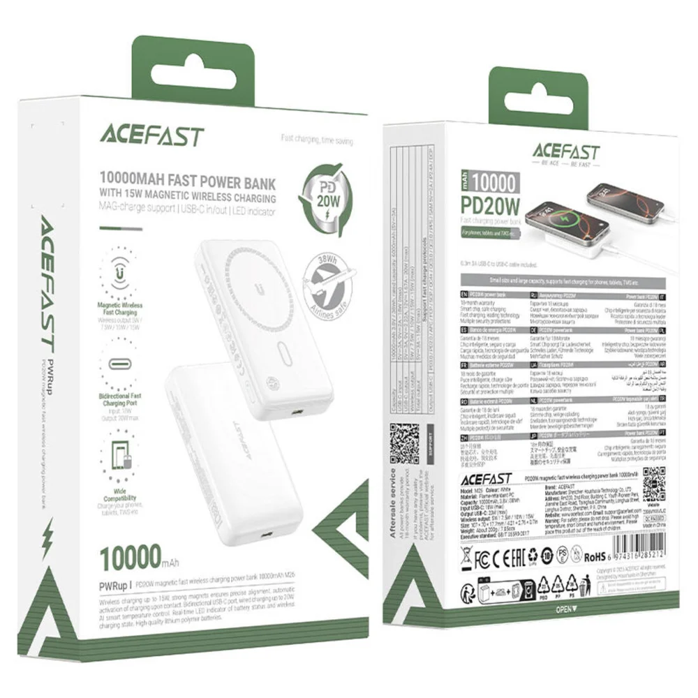 Xarici akkumulyator Acefast M26 PWRup 10000mAh White - 4