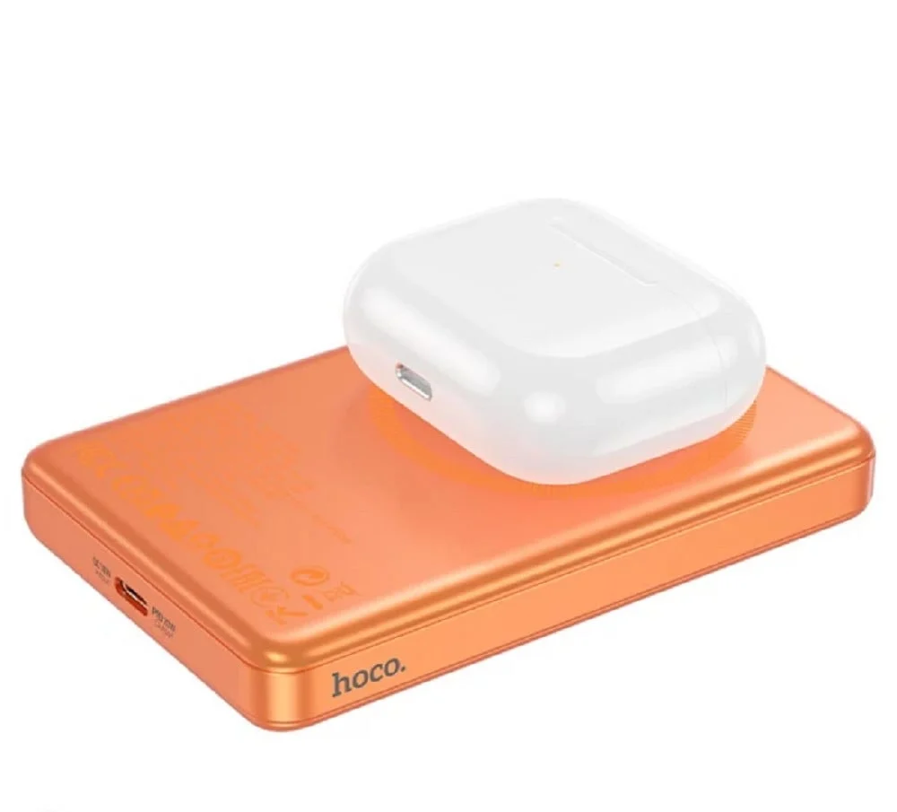 External Battery Hoco Q26A Magnetic Wireless 10000 mAh Orange - 4
