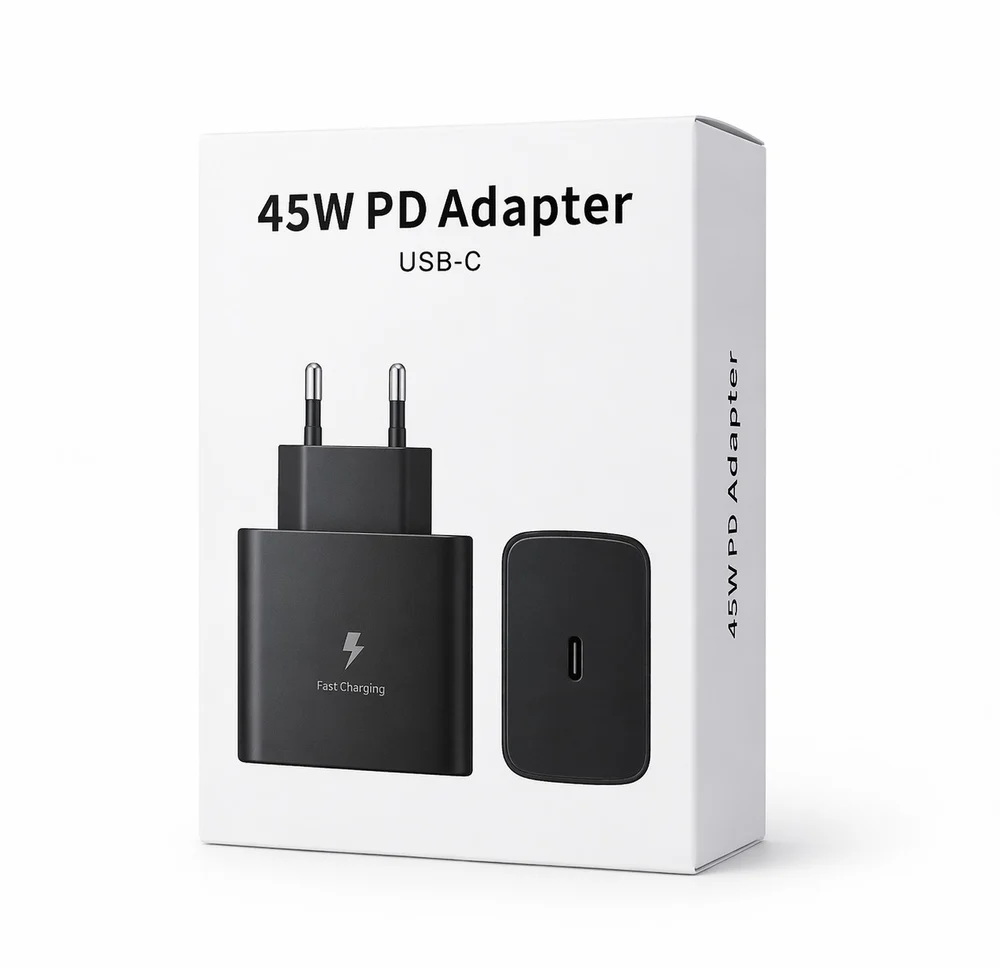 Adapter USB-C 45W PD Siyah.