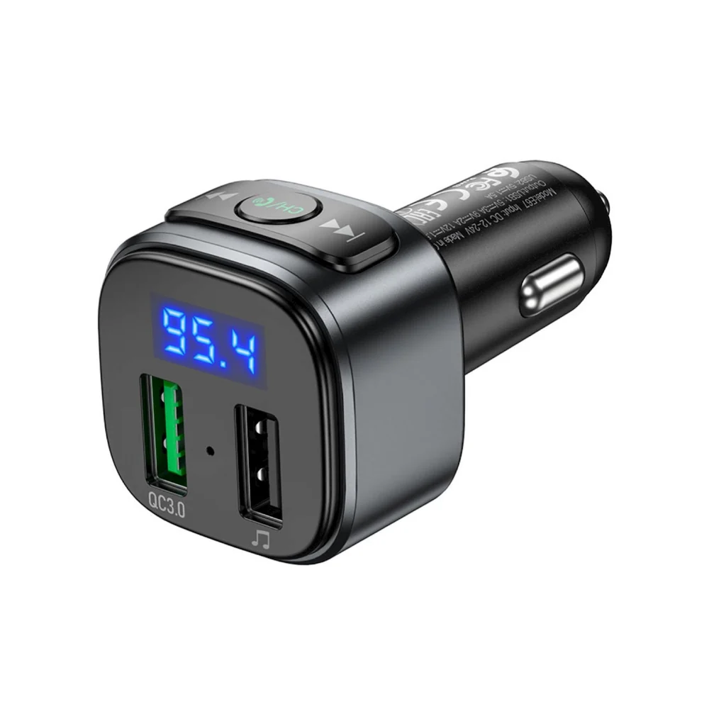 Araba için FM verici Hoco E67 Black - 2