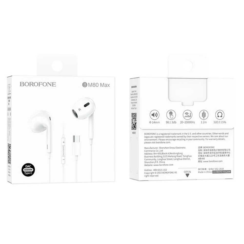 Simli qulaqlıq Borofone BM80 Pro White - 2