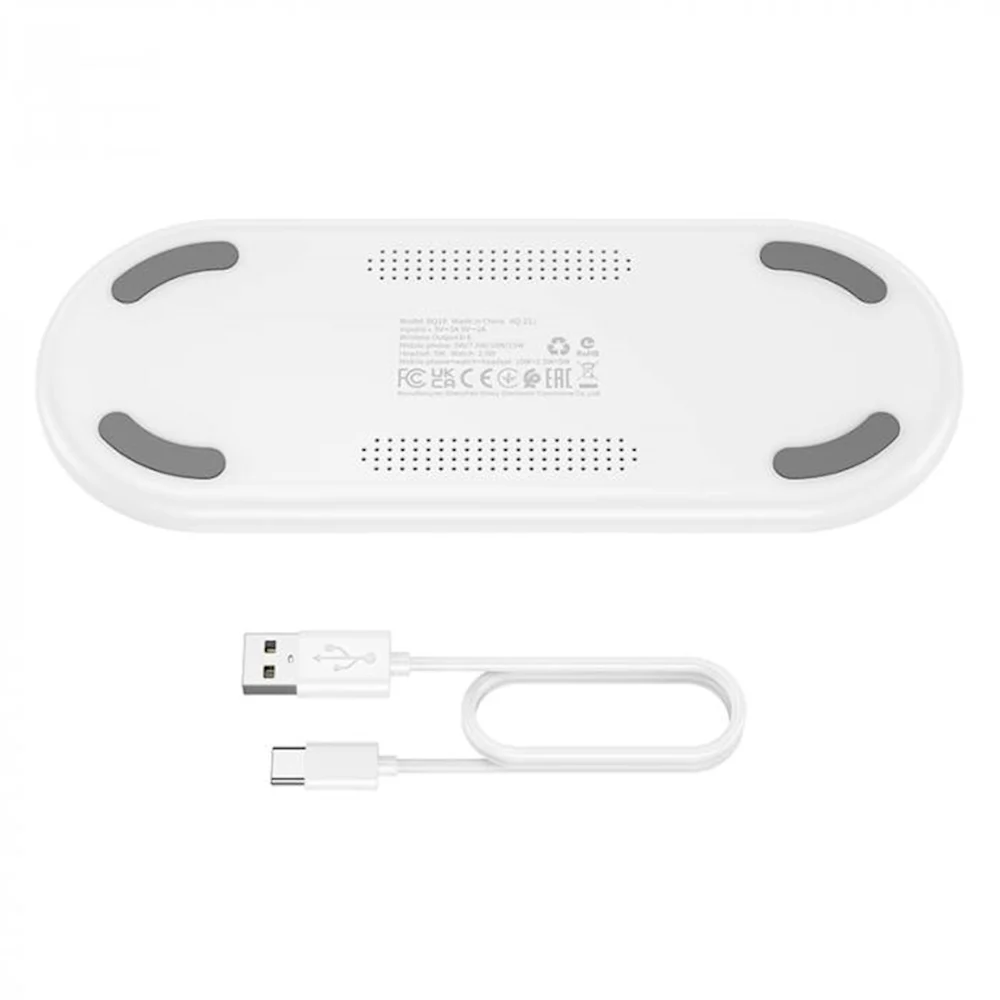 Wireless Power Charger Borofone BQ19 15W 3-in-1 Wireless Fast Charger White - 2