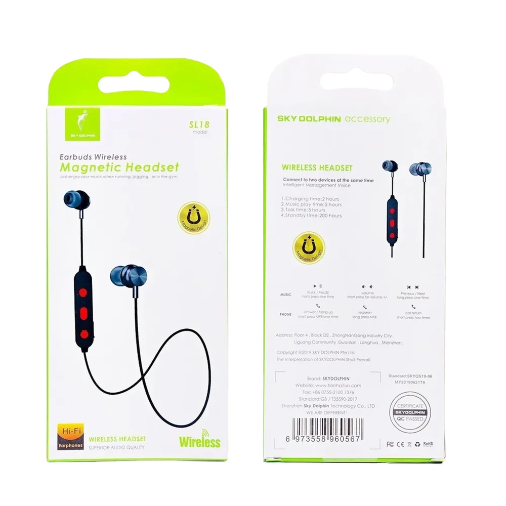 Sky Dolphin SL18 Bluetooth Black Wireless Earbuds - 4