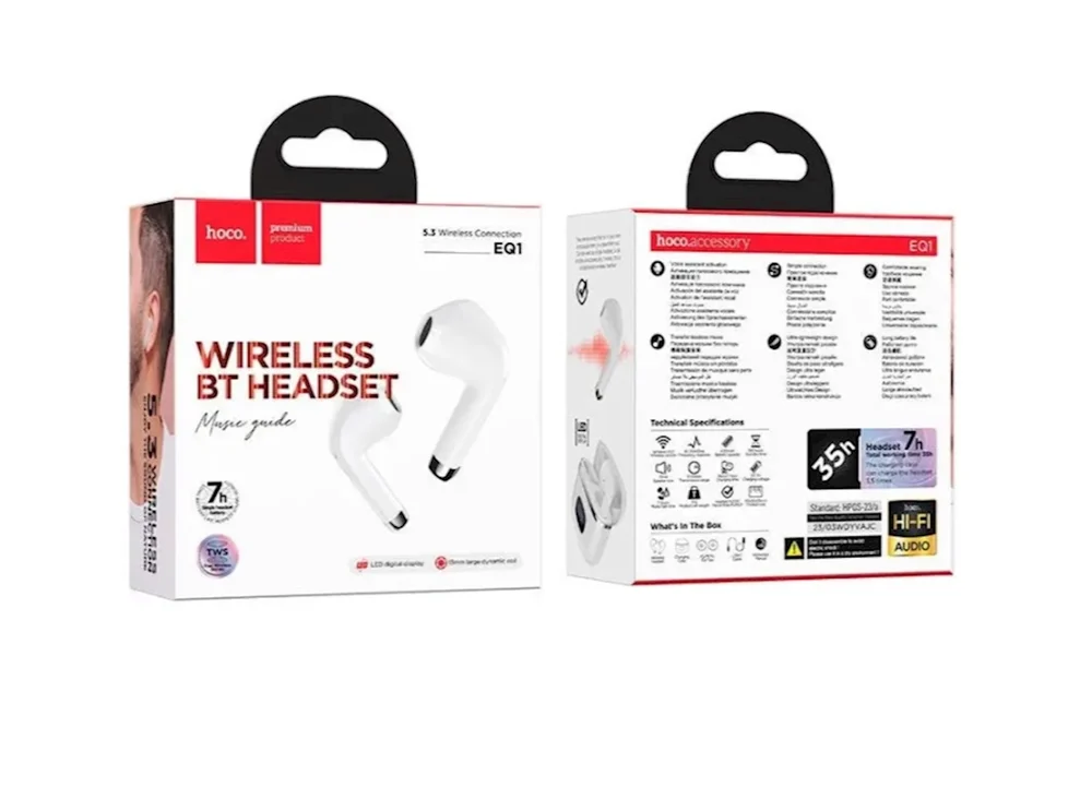 Kablosuz kulaklık Hoco EQ1 White - 3