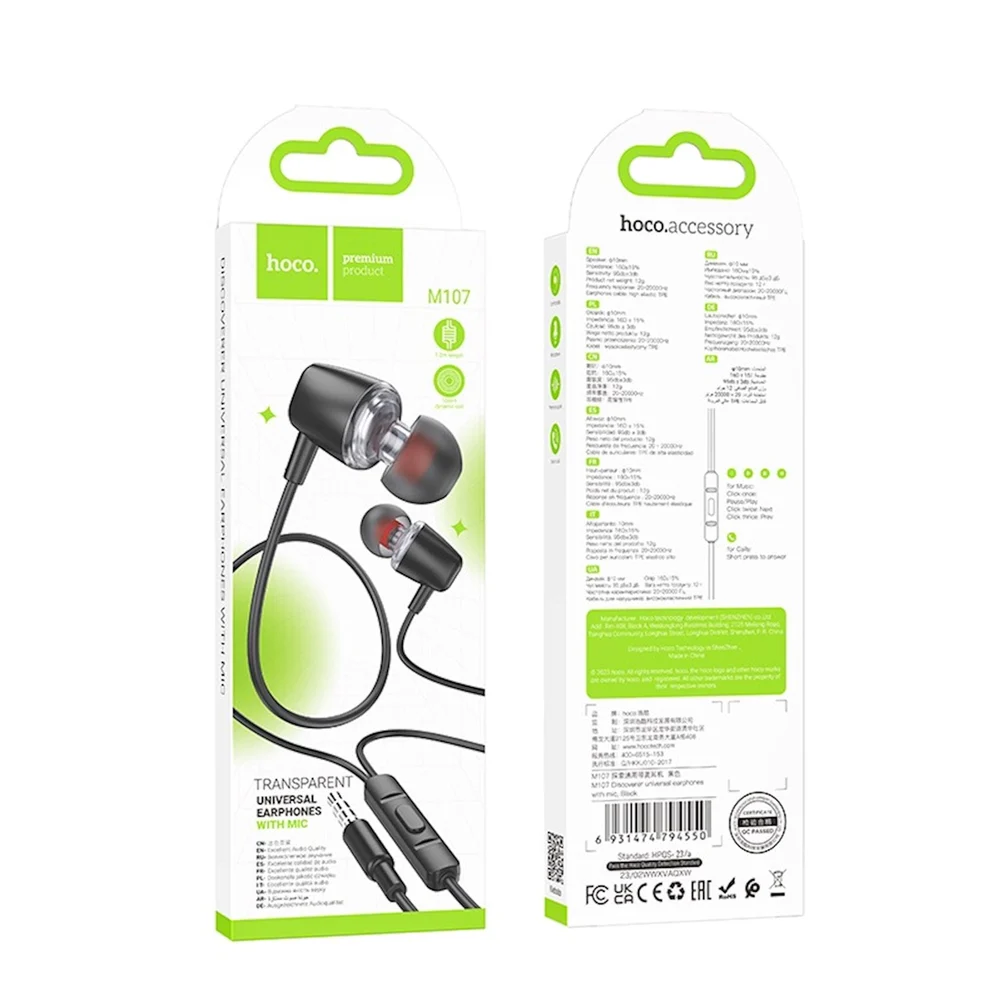 Simli qulaqlıqlar Hoco M107 Black