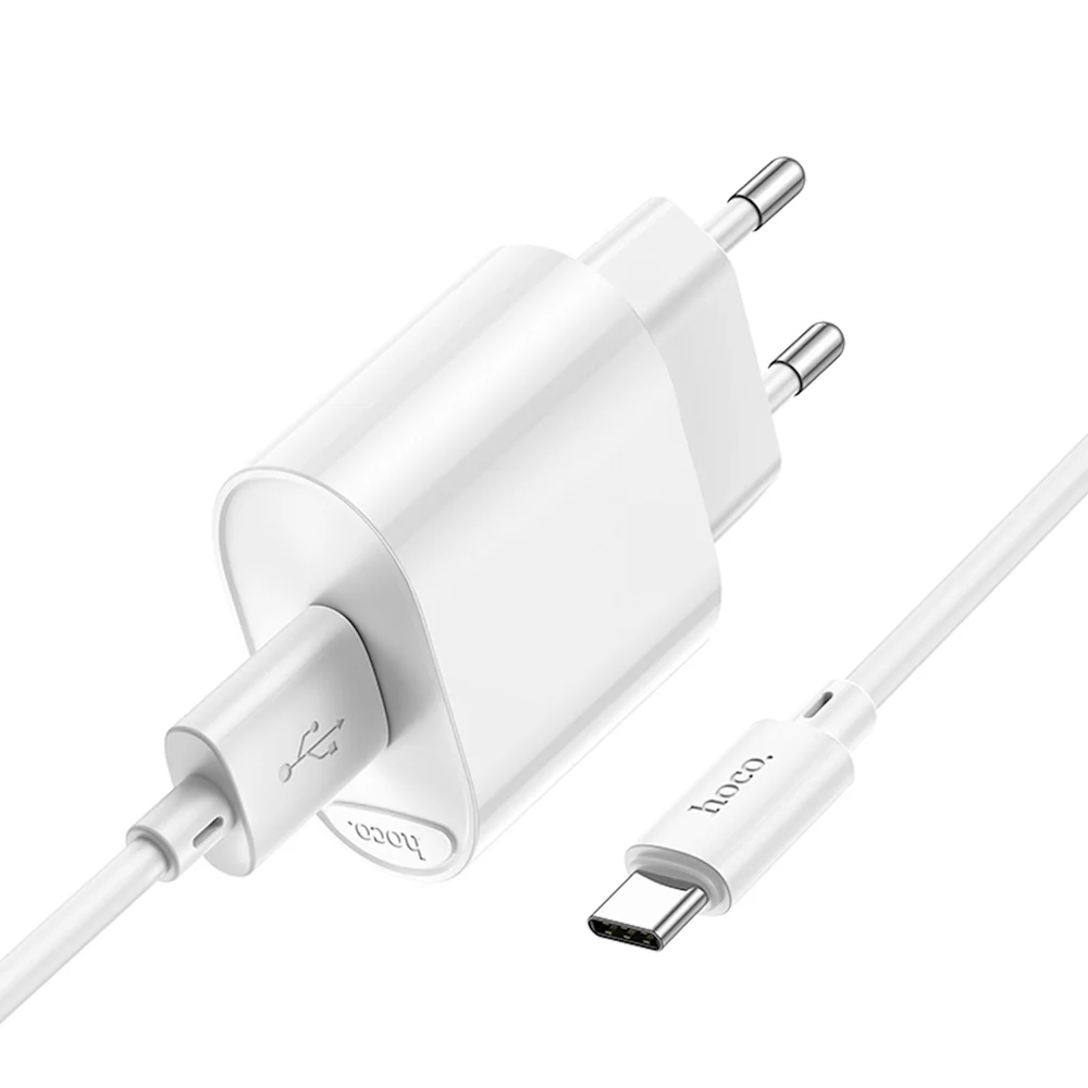 Şəbəkə enerji toplama Hoco C109A with USB - Type-C Cable, Ağ - 3
