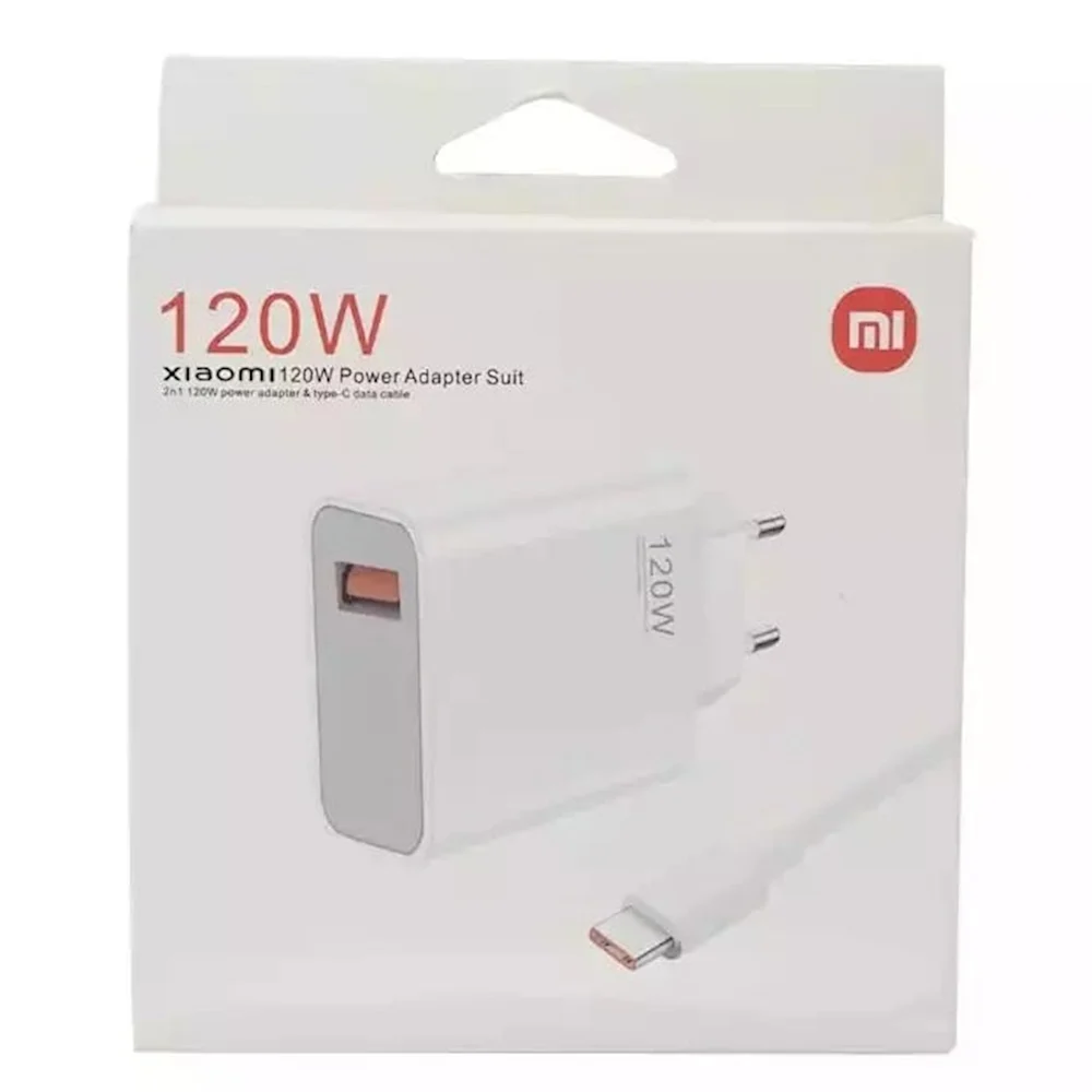 Сетевое зарядное устройство No Brand Suit 2in1 Charger & Type-C Cable 120 W, Белое