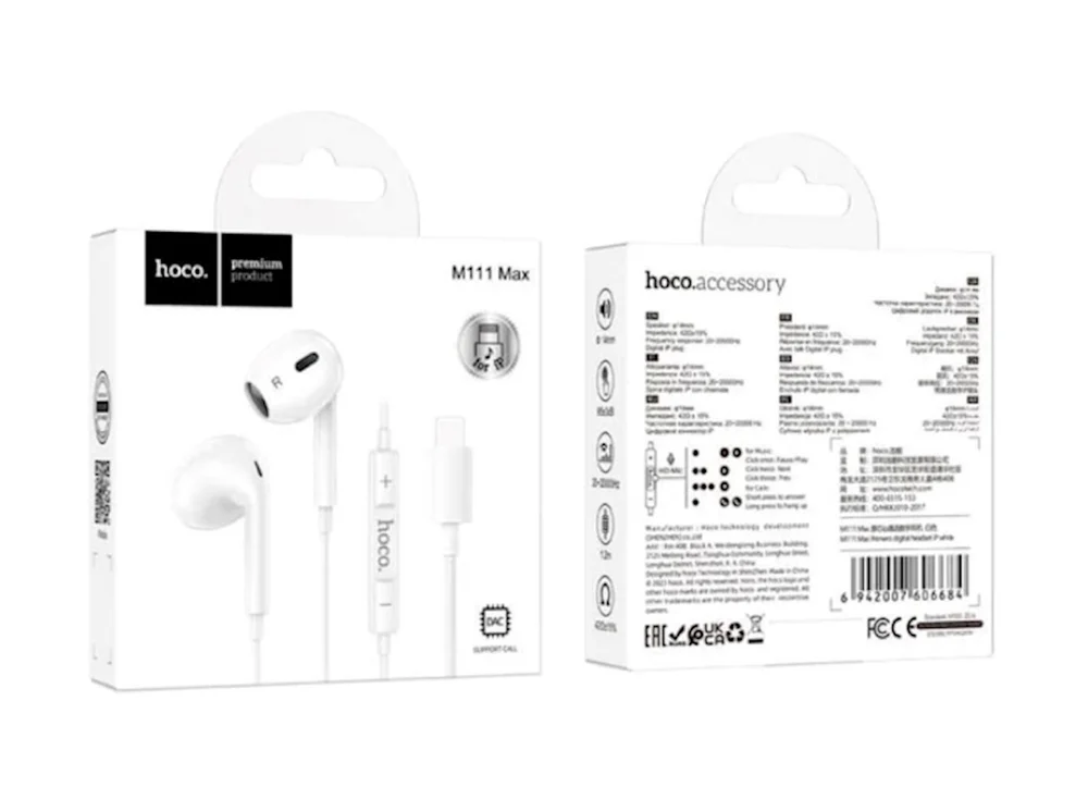 Simli qulaqlıqlar Hoco M111 Max White - 3