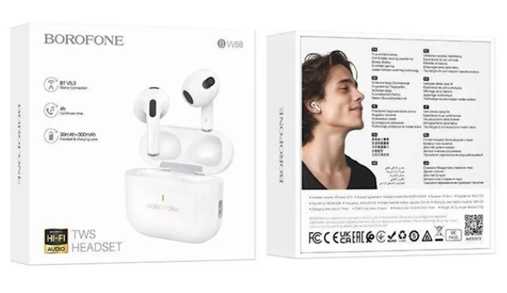 Borofone BW58 White Wireless Earbuds - 2