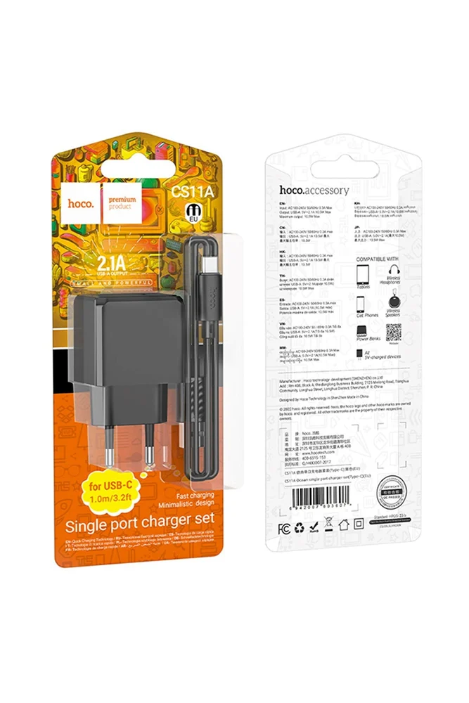 Wall Charger Hoco CS11A, Black - 4