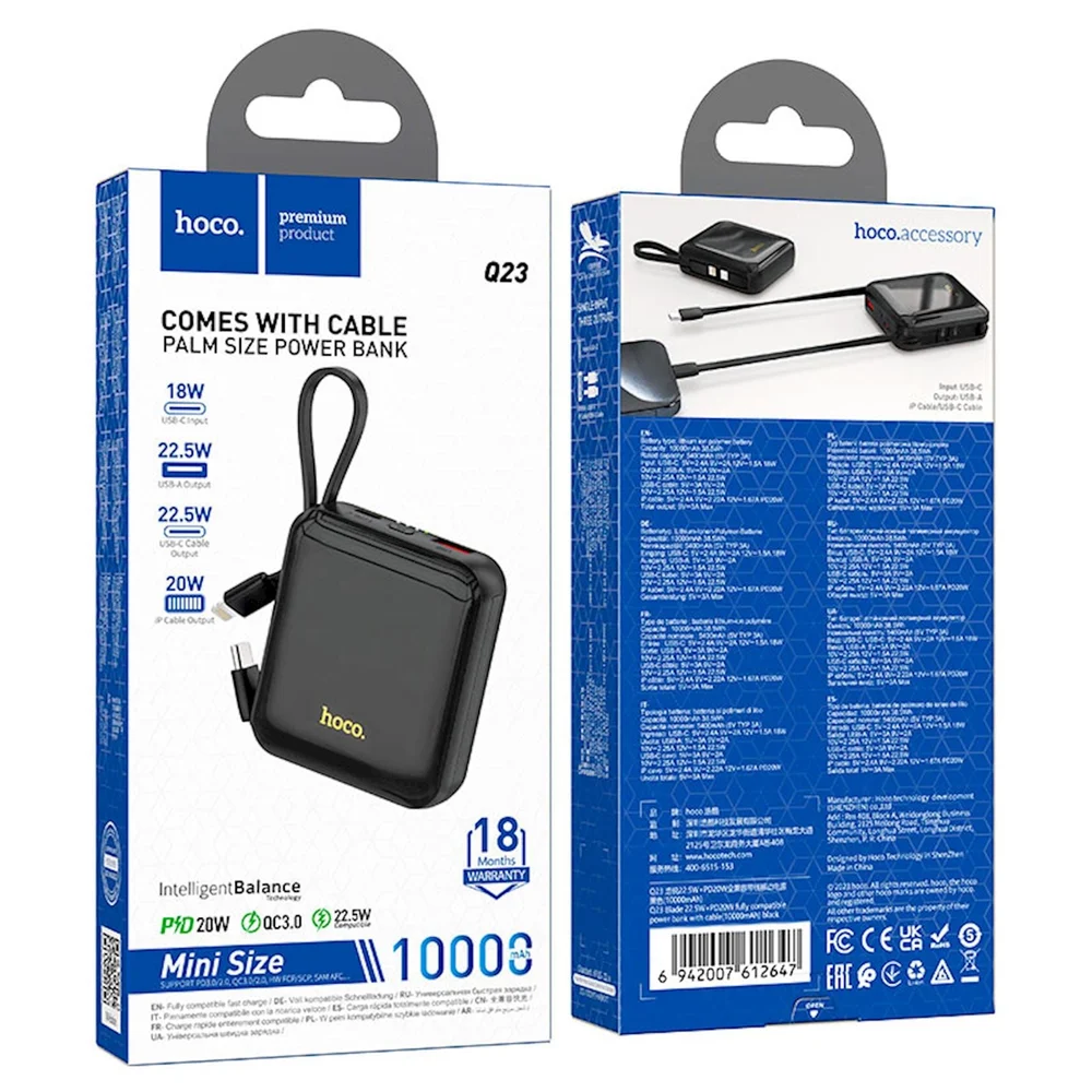 External Battery Hoco Q23 10000mAh Black - 4