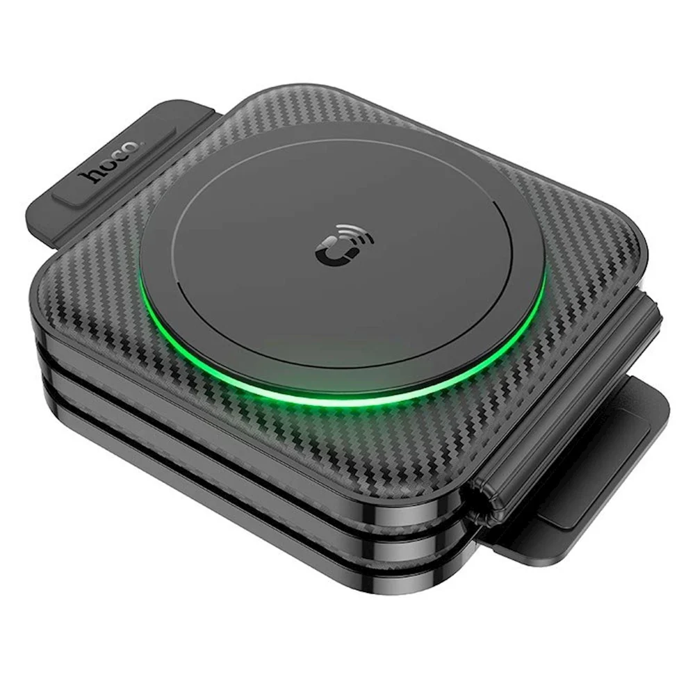 Simsiz enerji toplama cihazı Hoco CQ4 3in1 Folding Magnetic Wireless Fast Charger 15 W, Qara